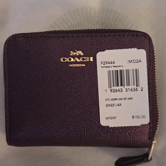 Coach F29170 Mini Sierra Metallic Raspberry Satchel & F29444 Small Wallet - Picture 9 of 9